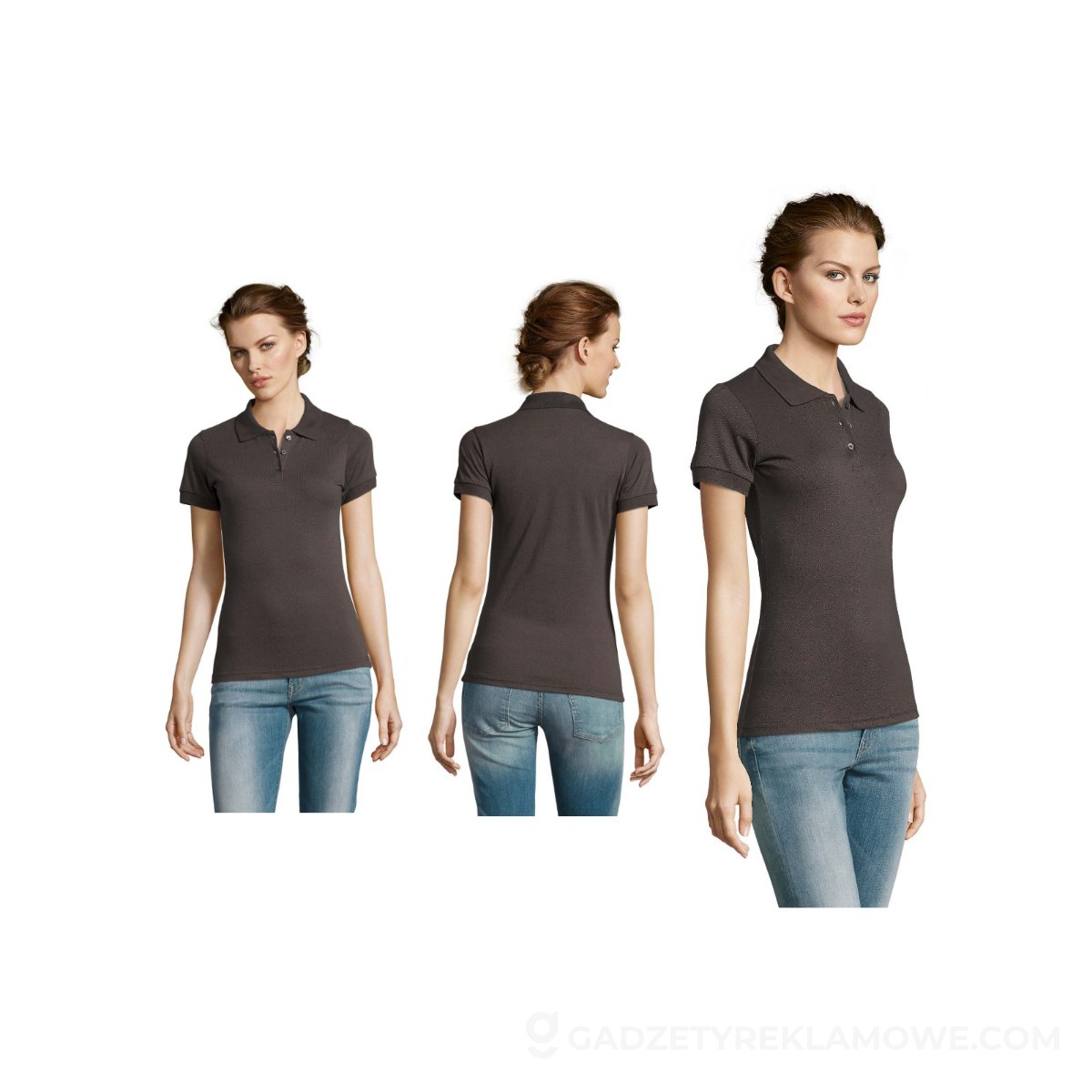 PRIME Damskie POLO 200g PRIME WOMEN - Ciemna Szara - M