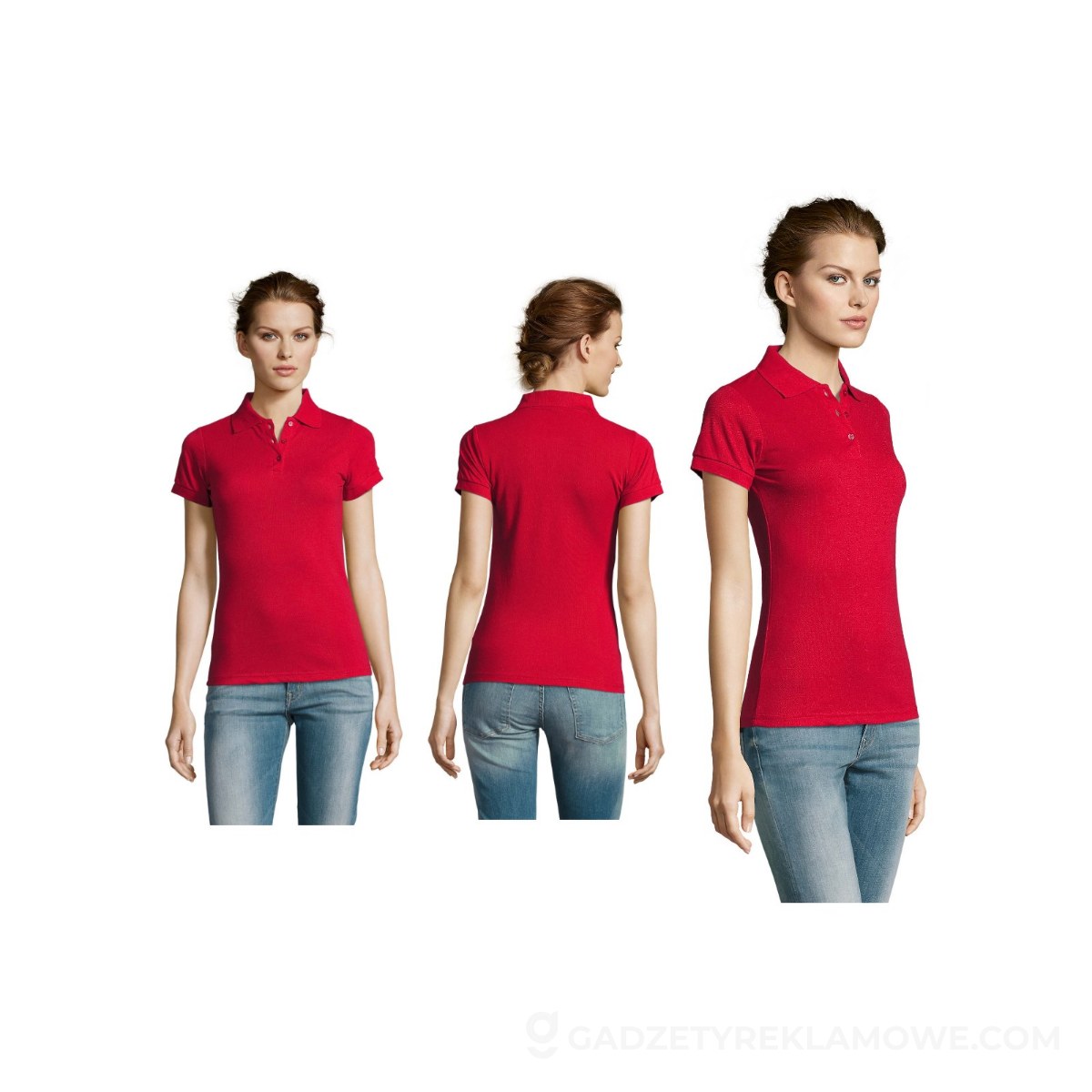 PRIME Damskie POLO 200g PRIME WOMEN - Czerwona - S