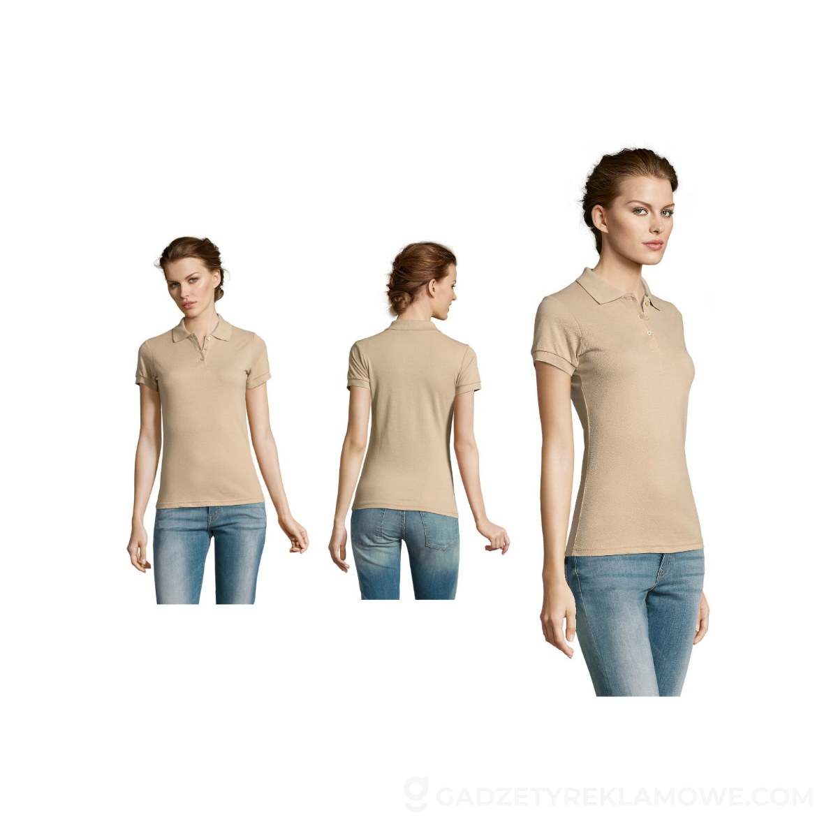 PRIME Damskie POLO 200g PRIME WOMEN - Piaskowe - XXL