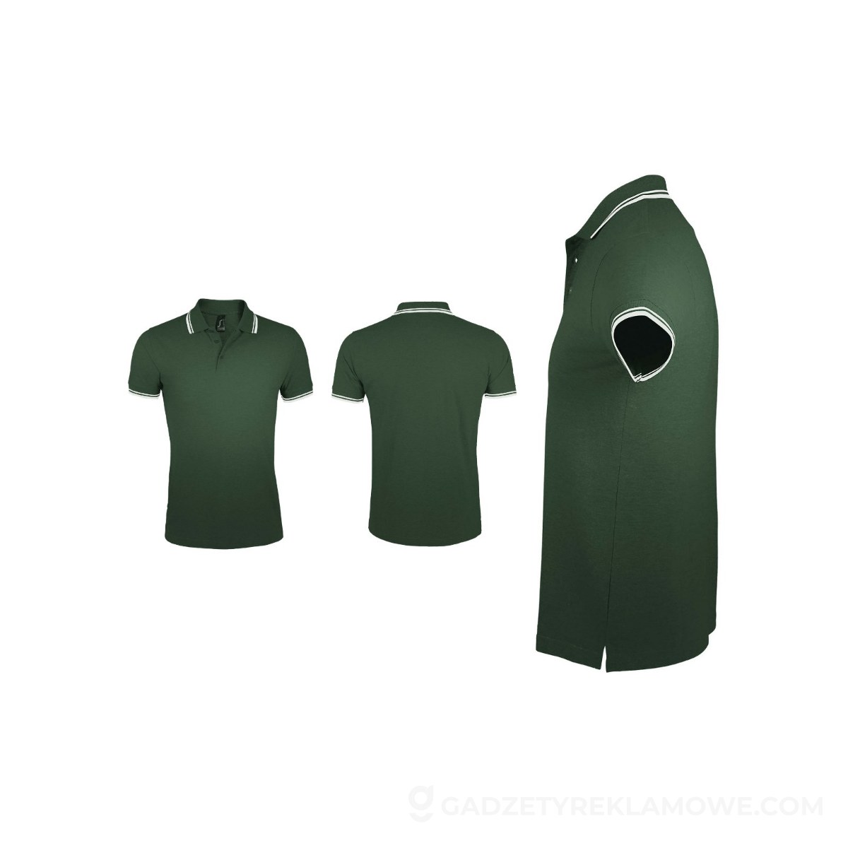 PASADENA męskie polo 200g PASADENA MEN - Forest Green/White - 3XL