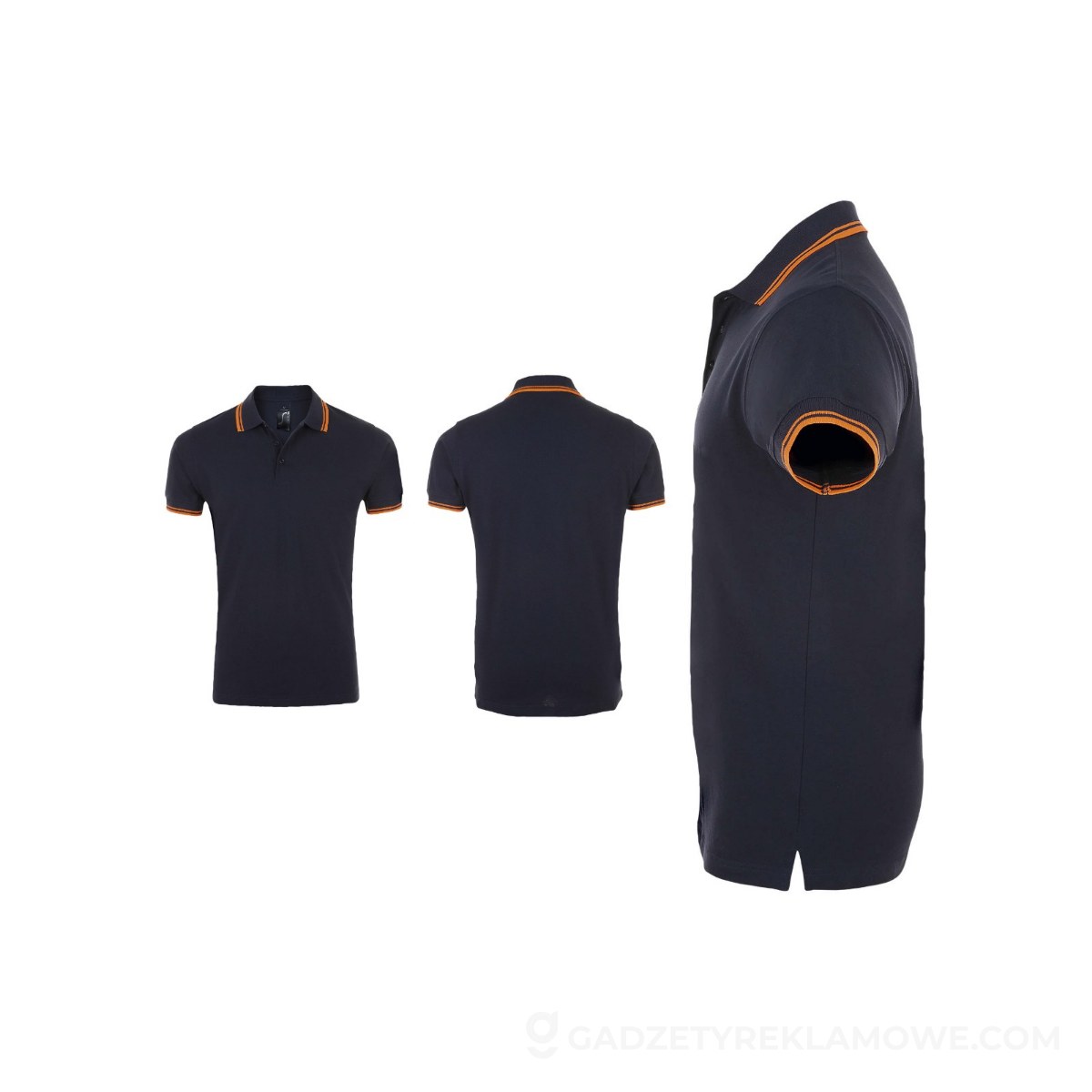 PASADENA męskie polo 200g PASADENA MEN - French Navy/Neon Orange - M