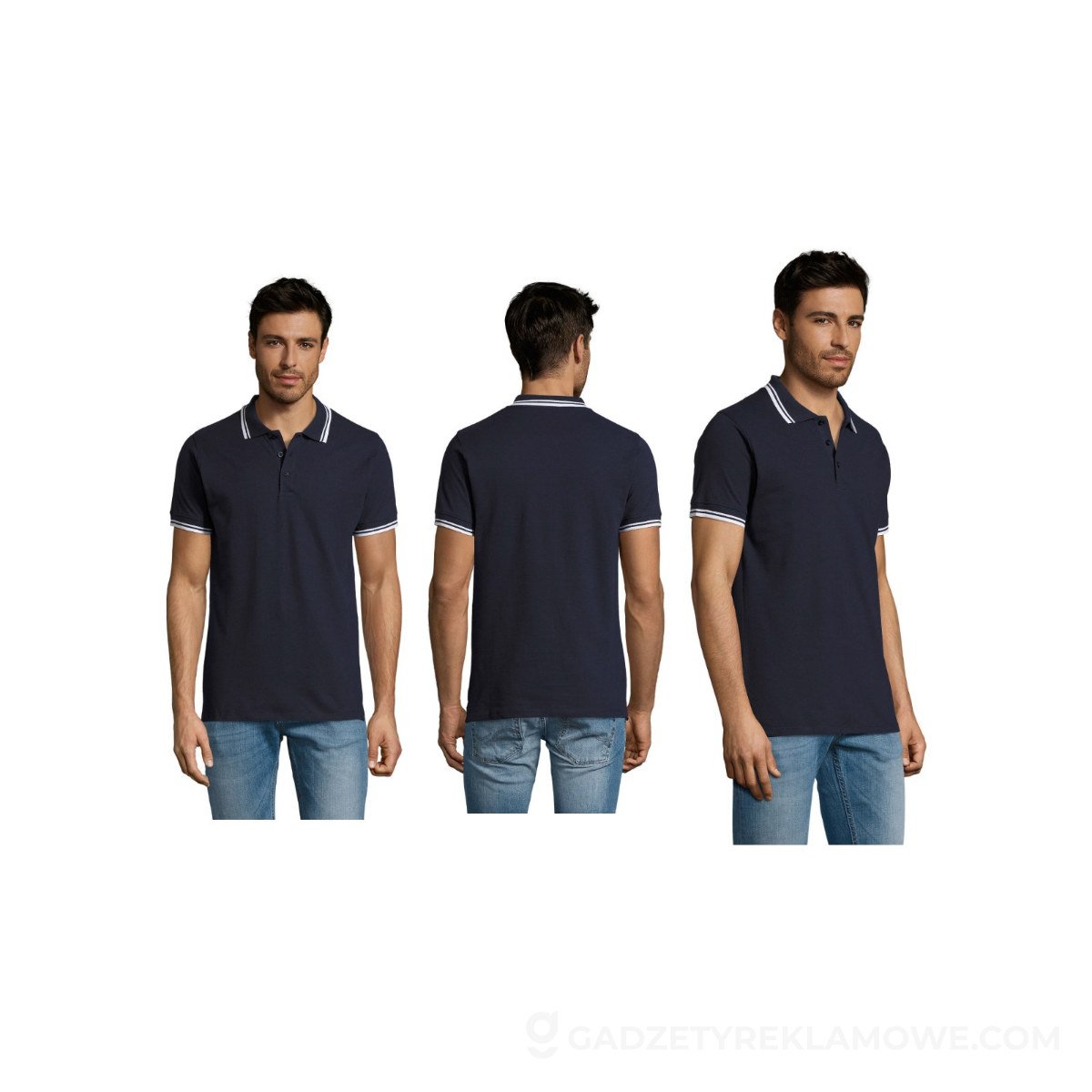PASADENA męskie polo 200g PASADENA MEN - Francuski Granatowy/biały - S