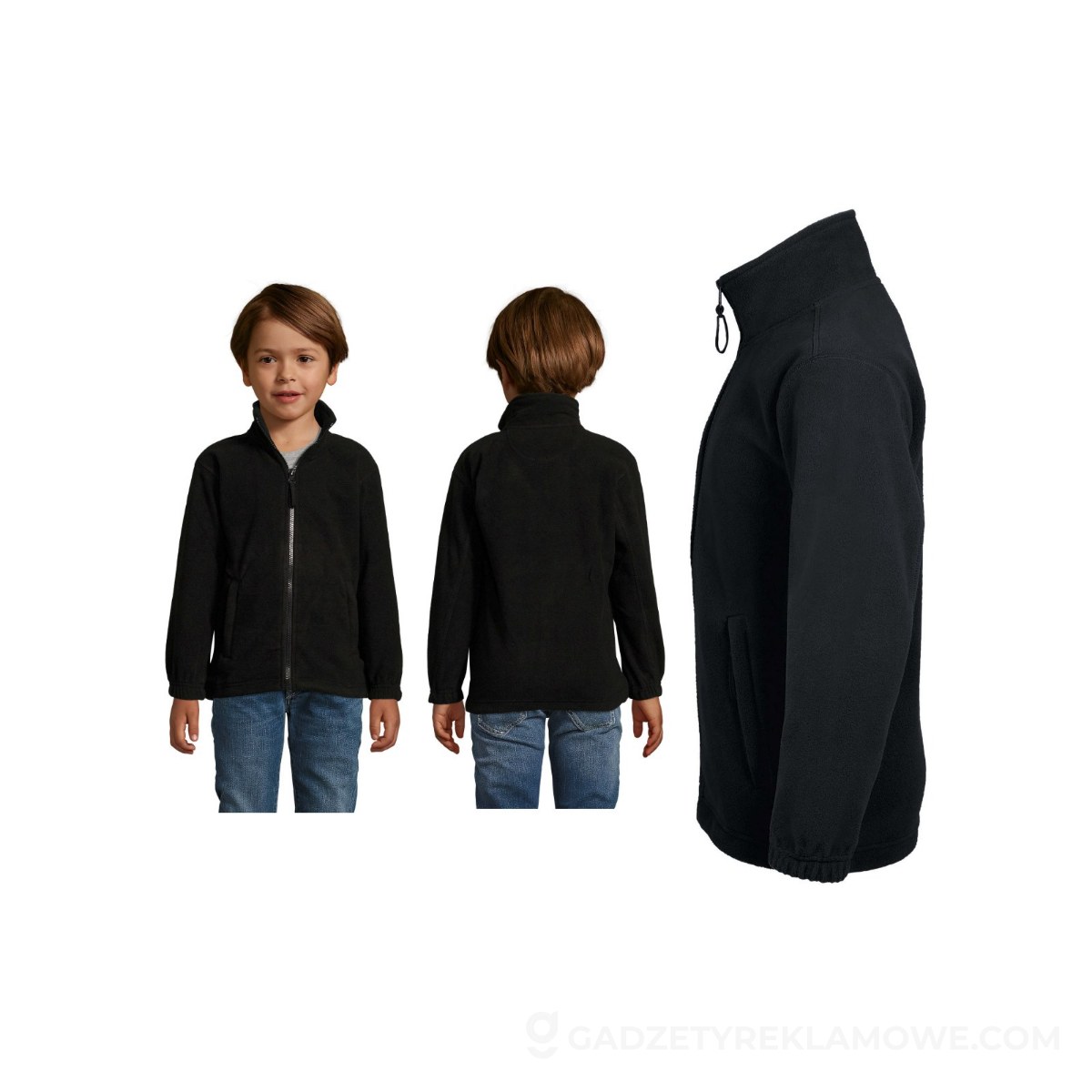 S00589-BK-L-wariantu-watermark NORTH Dziecięcy polar 300g NORTH KIDS - Czarny - L