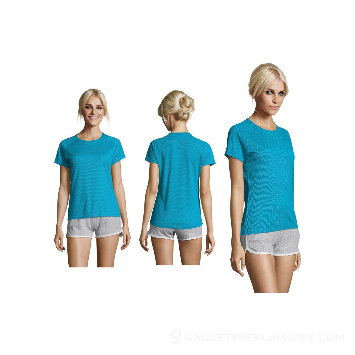 SPORTY Damski T-Shirt 140g SPORTY WOMEN - Aqua - XS