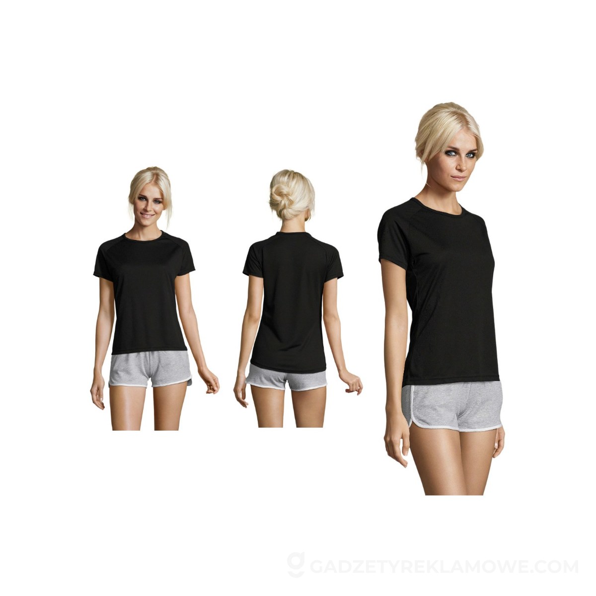 SPORTY Damski T-Shirt 140g SPORTY WOMEN - Czarny - XXL