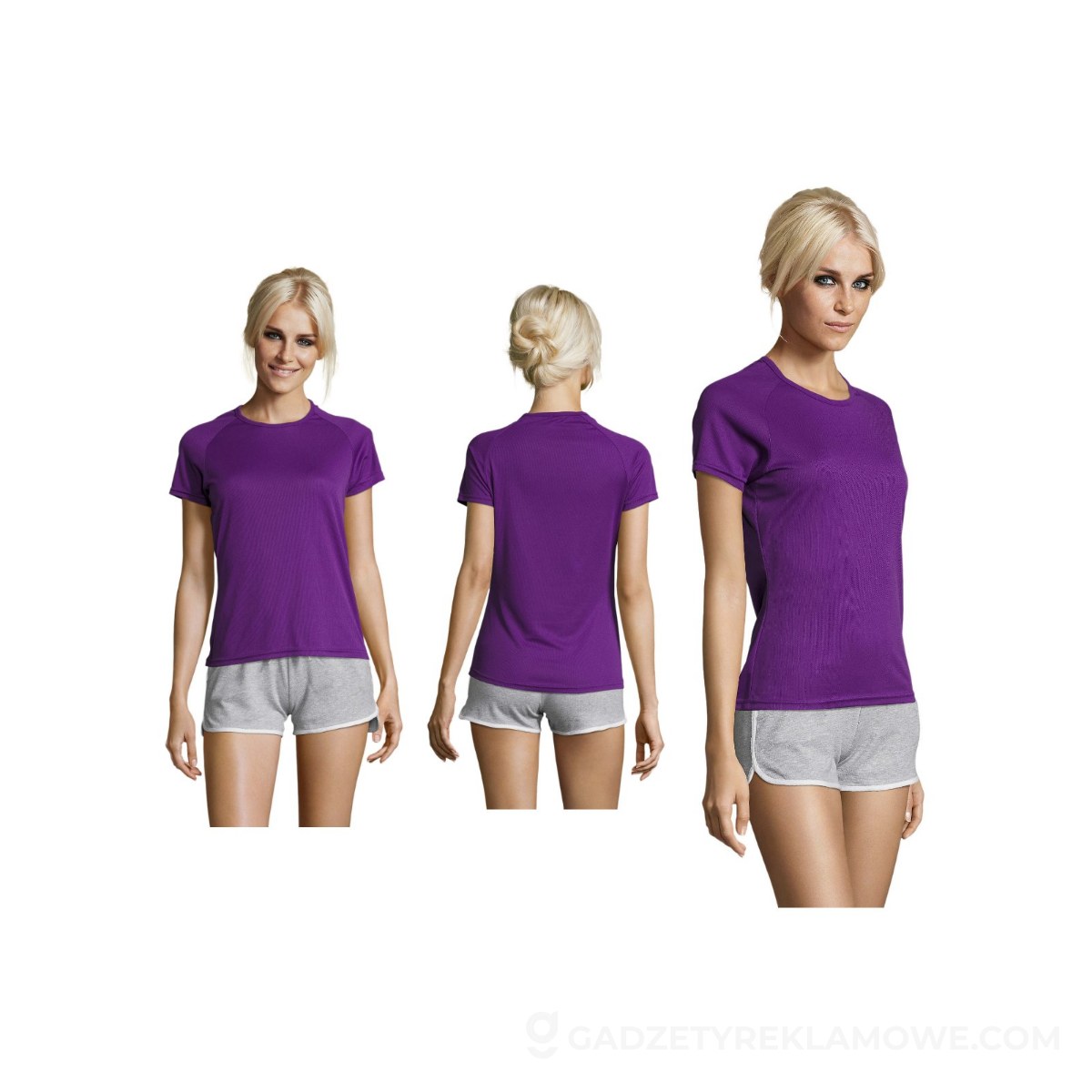 SPORTY Damski T-Shirt 140g SPORTY WOMEN - Dark Purple - XS