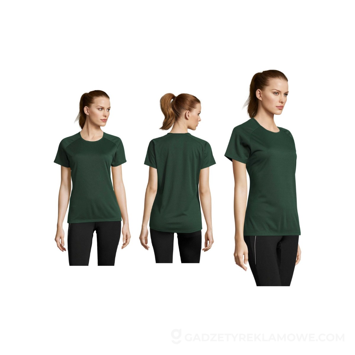 SPORTY Damski T-Shirt 140g SPORTY WOMEN - Ciemno-Zielony - M