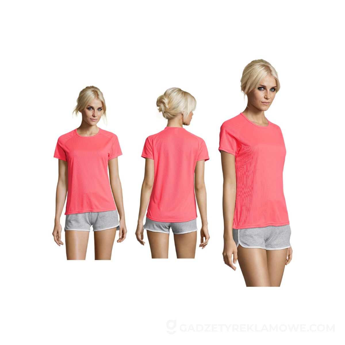 SPORTY Damski T-Shirt 140g SPORTY WOMEN - Neonowa Coral - L