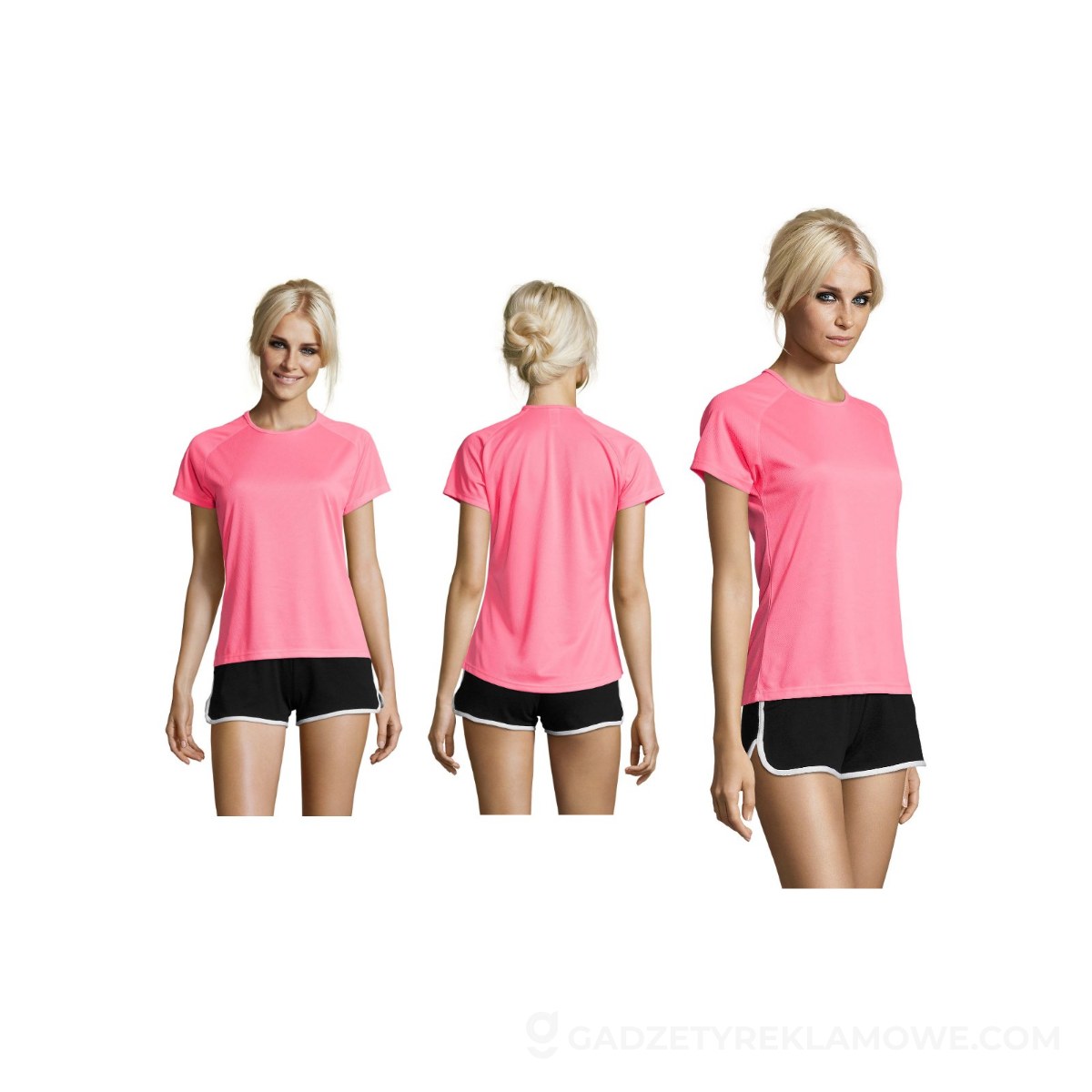 SPORTY Damski T-Shirt 140g SPORTY WOMEN - Neonowa Róż 2 - XXL