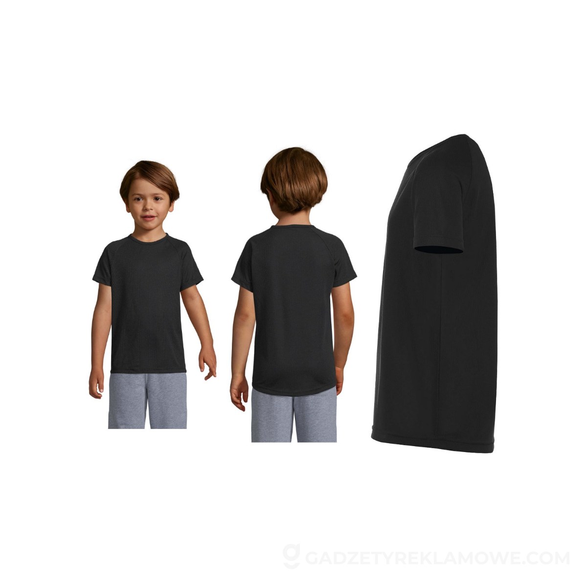 SPORTY Dziecięcy T-Shirt SPORTY KIDS - Czarny - XXL