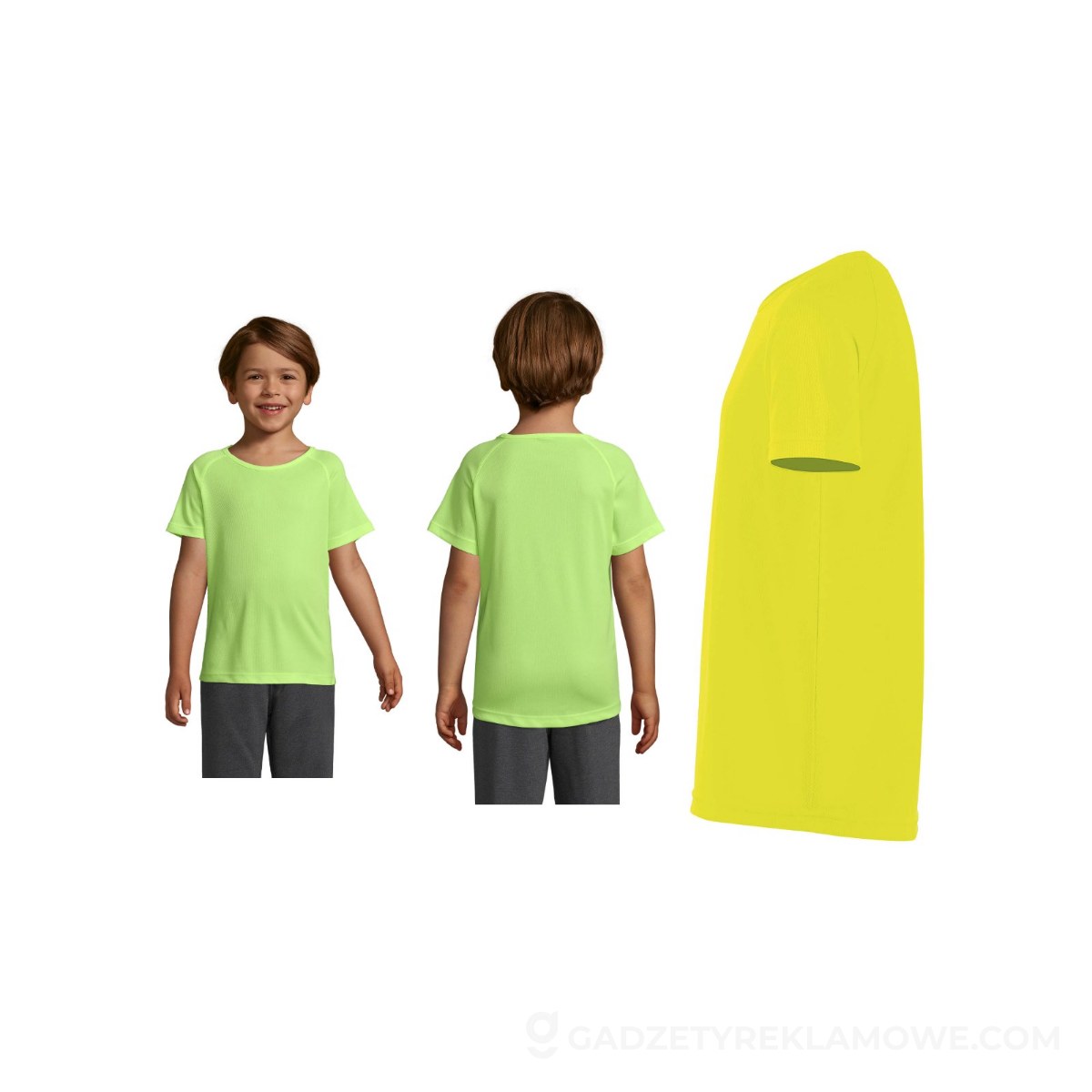 SPORTY Dziecięcy T-Shirt SPORTY KIDS - Neon Yellow - 3XL