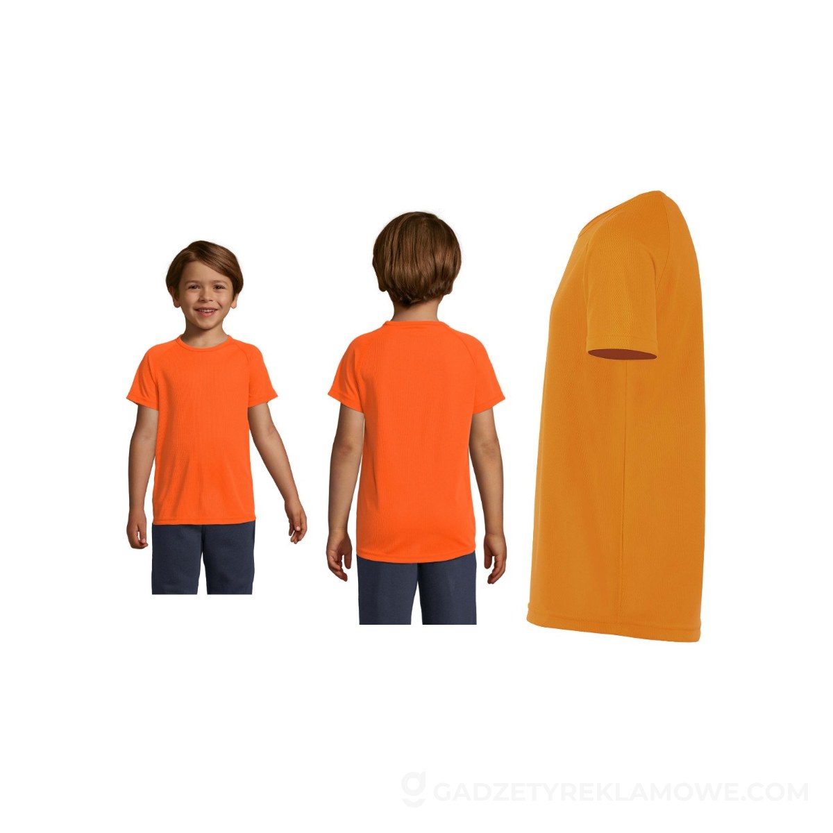 SPORTY Dziecięcy T-Shirt SPORTY KIDS - Neonowy Pomarańczowy - XL