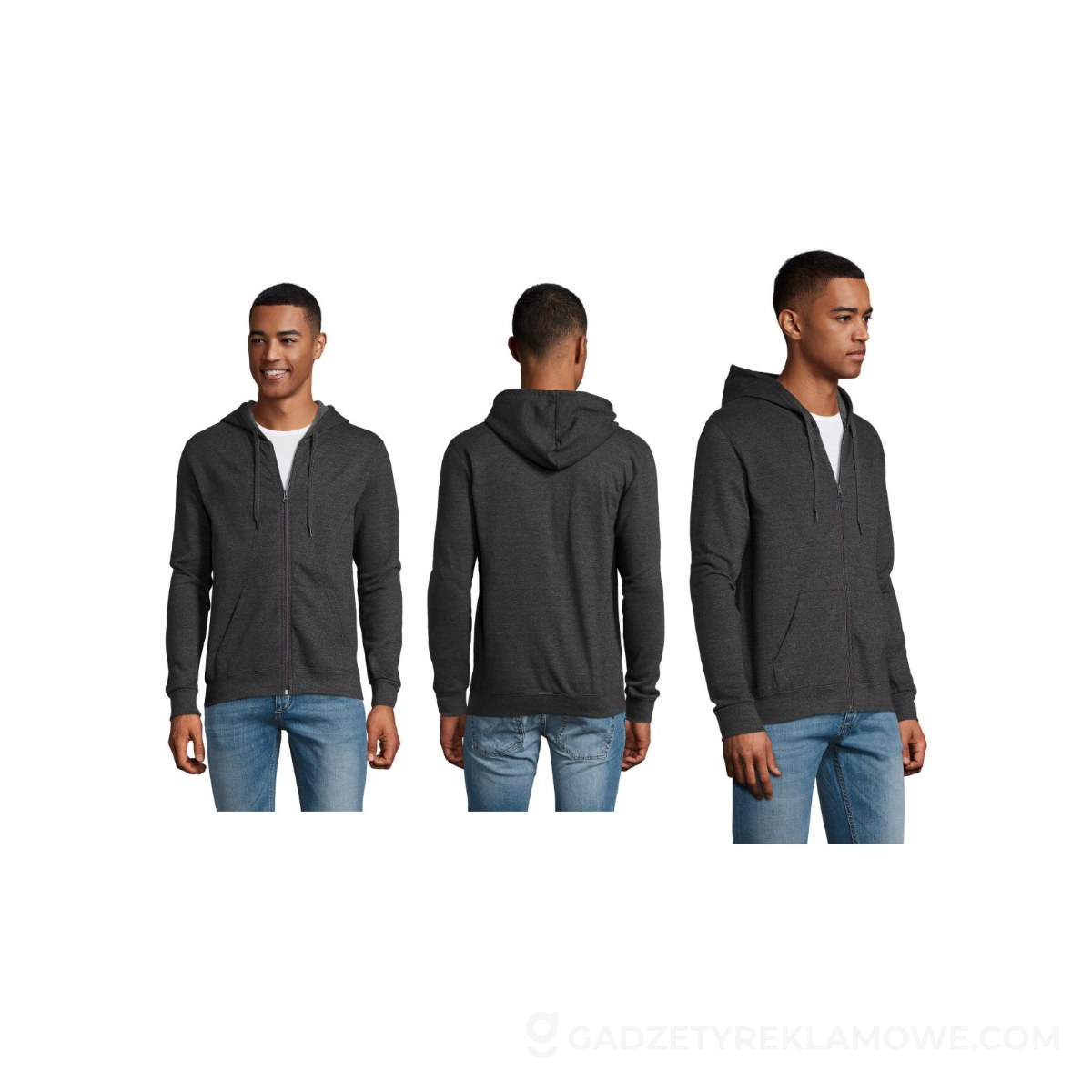 STONE UNI HOODIE 260g STONE - Charcoal Melange - XL