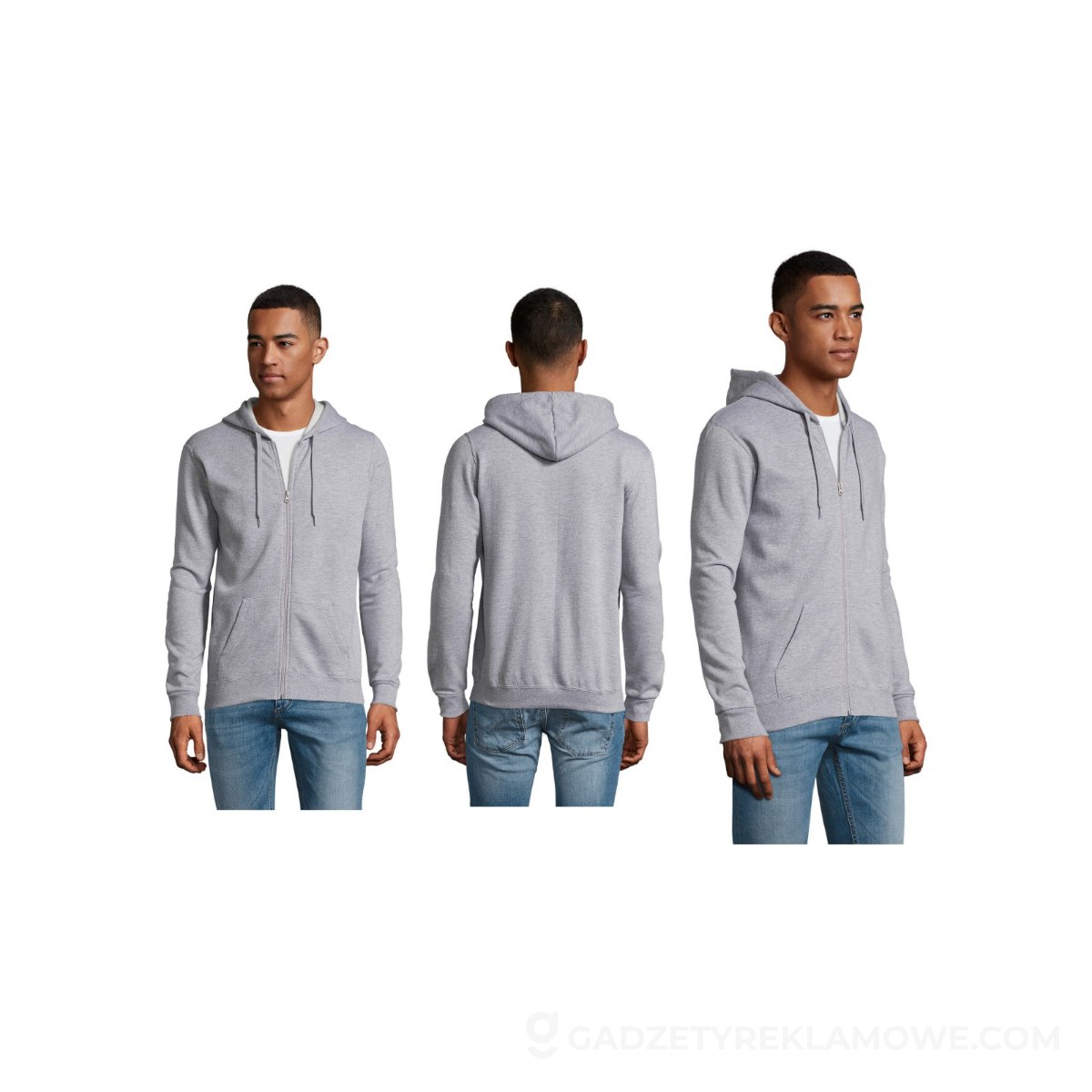 STONE UNI HOODIE 260g STONE - Szary Melanż 2 - XXL