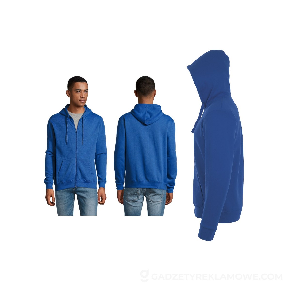 STONE UNI HOODIE 260g STONE - Niebieska - S