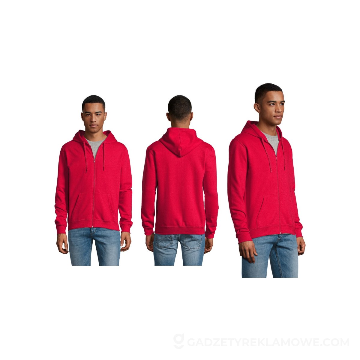 STONE UNI HOODIE 260g STONE - Czerwony - L