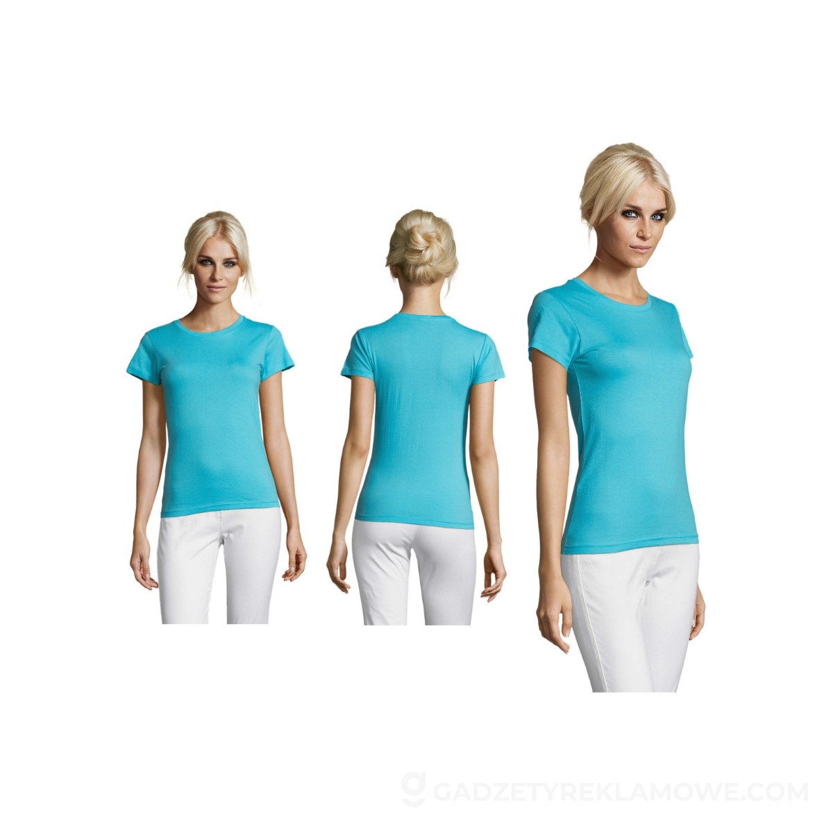 REGENT Damski T-Shirt 150g REGENT WOMEN - Niebieski Atol - L