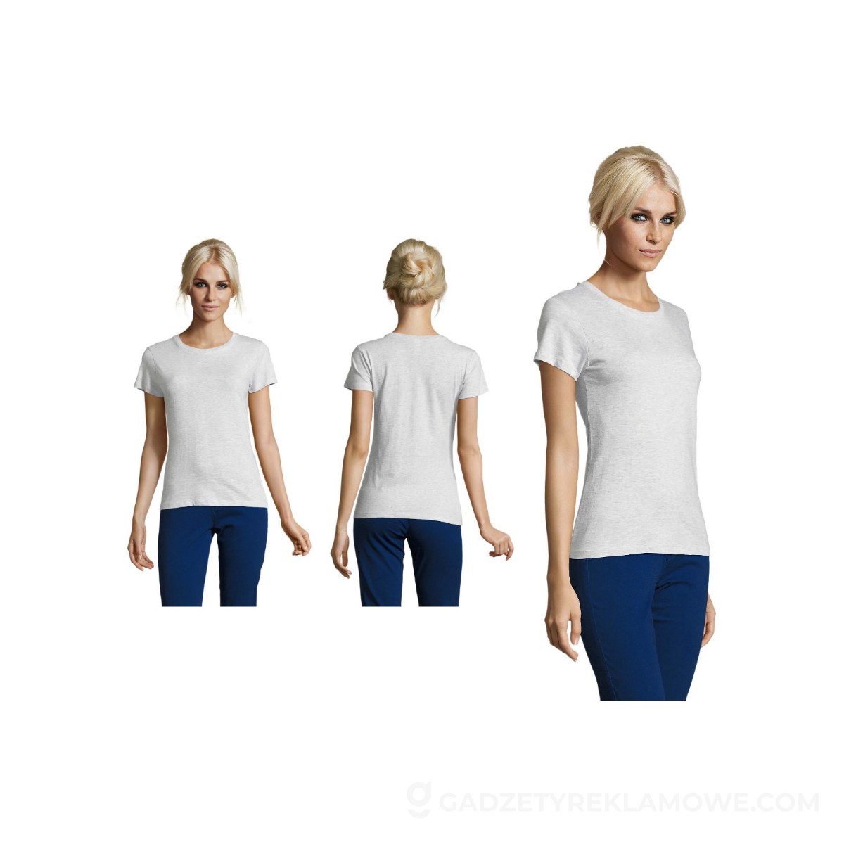 REGENT Damski T-Shirt 150g REGENT WOMEN - Popielaty - XL