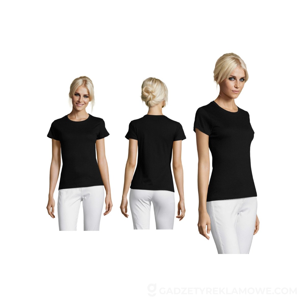 REGENT Damski T-Shirt 150g REGENT WOMEN - Deep Black - XXL