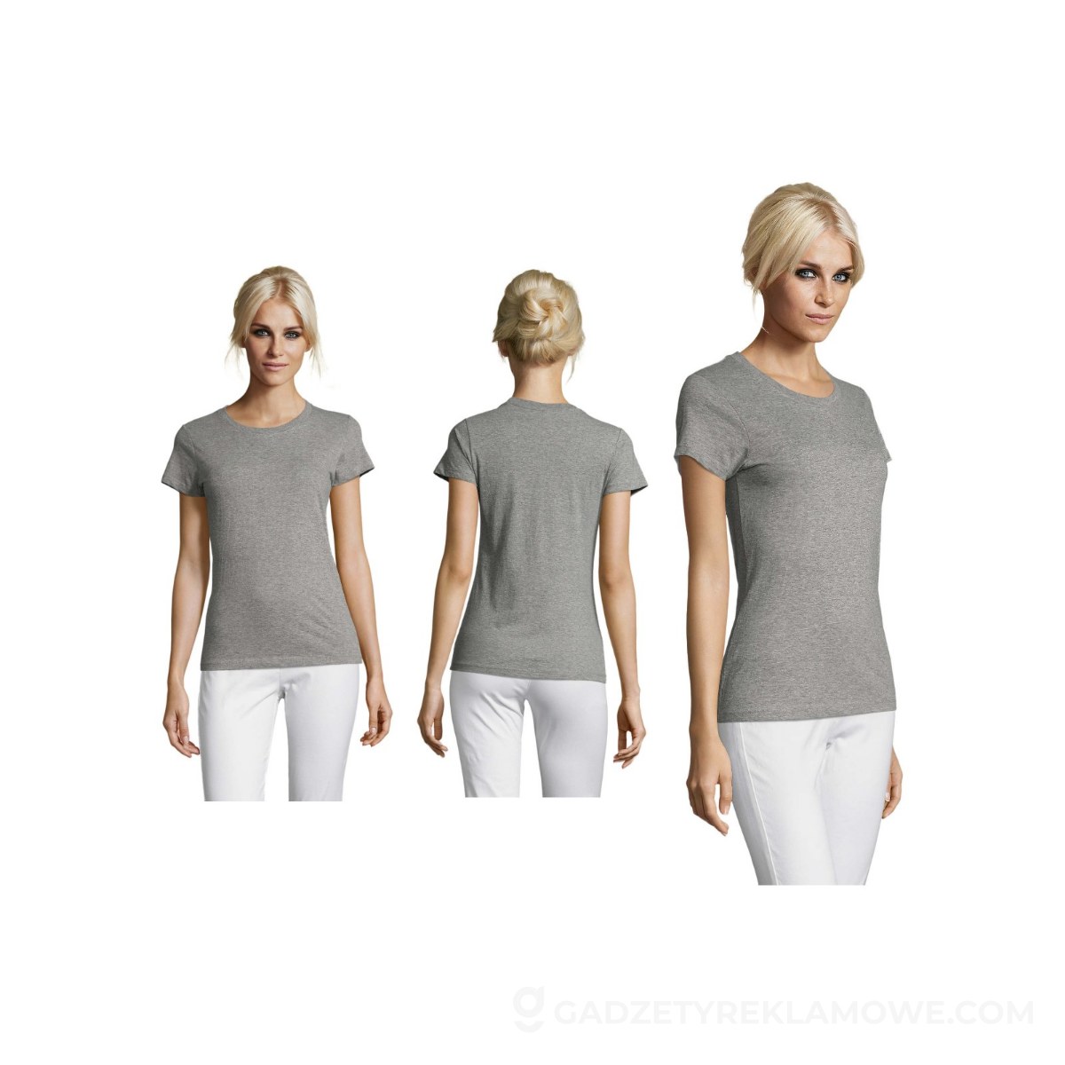 REGENT Damski T-Shirt 150g REGENT WOMEN - Szary Melanż - S