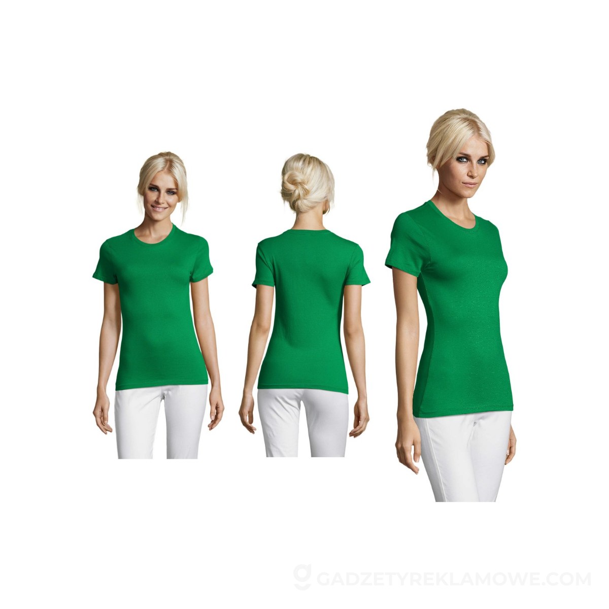 REGENT Damski T-Shirt 150g REGENT WOMEN - Zielona - L
