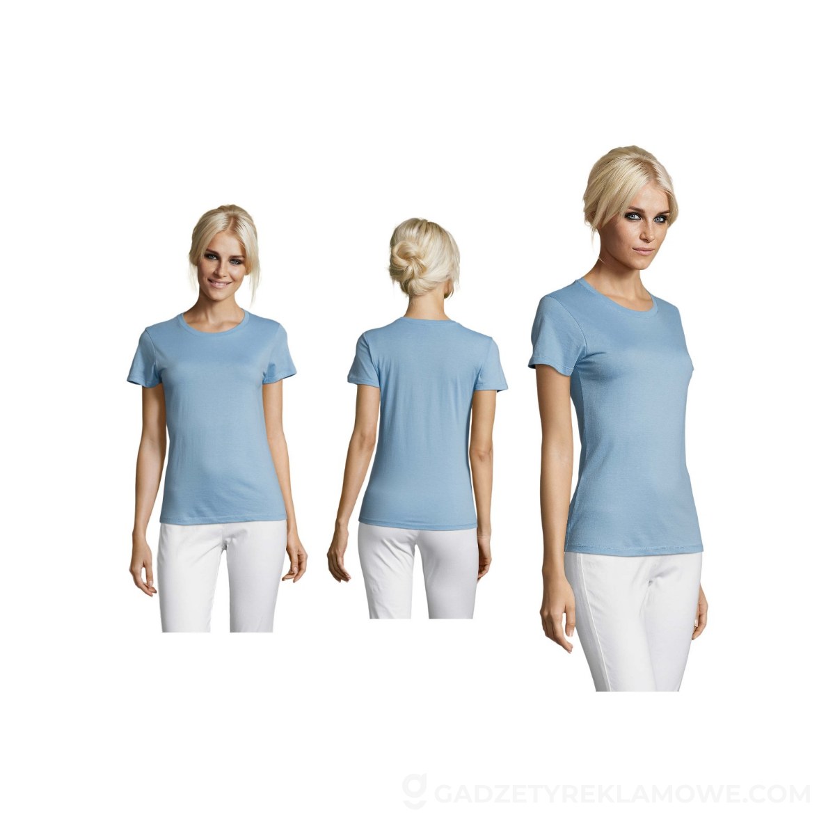 REGENT Damski T-Shirt 150g REGENT WOMEN - Błękitny - M