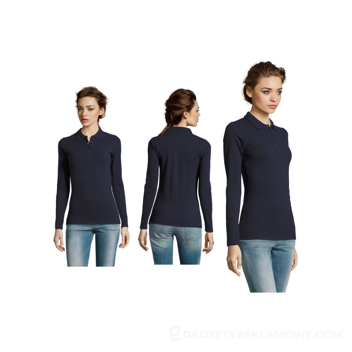 PERFECT Damskie LSL POLO180 PERFECT LSL WOMEN - French Navy - 3XL