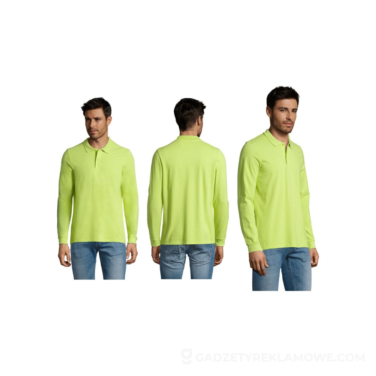 PERFECT MEN LSL POLO 180g PERFECT LSL MEN - Apple Green - M