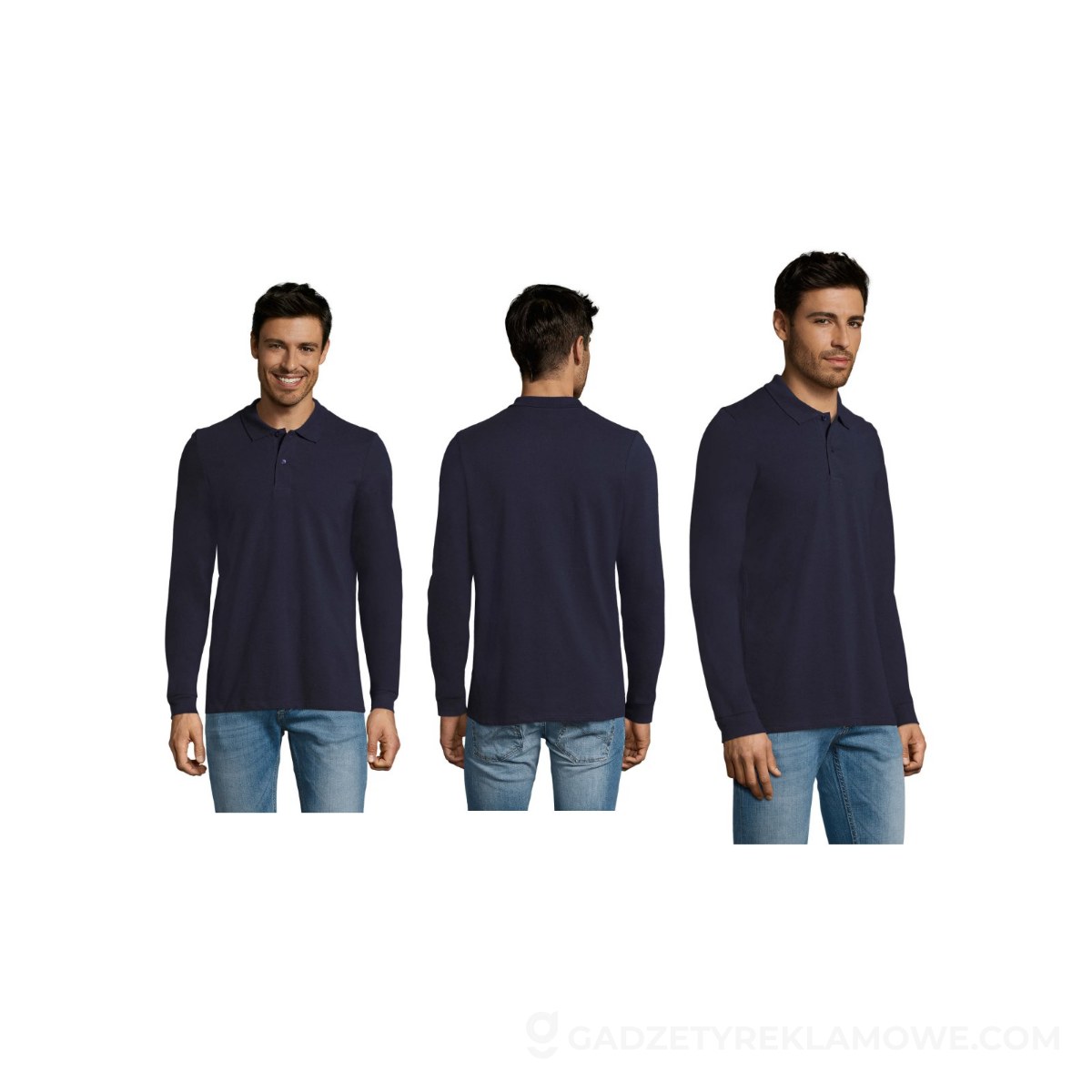 PERFECT MEN LSL POLO 180g PERFECT LSL MEN - French Navy - XXL