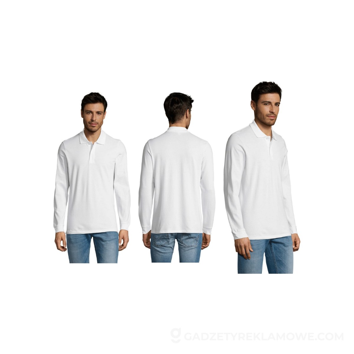 PERFECT MEN LSL POLO 180g PERFECT LSL MEN - Biały - XXL