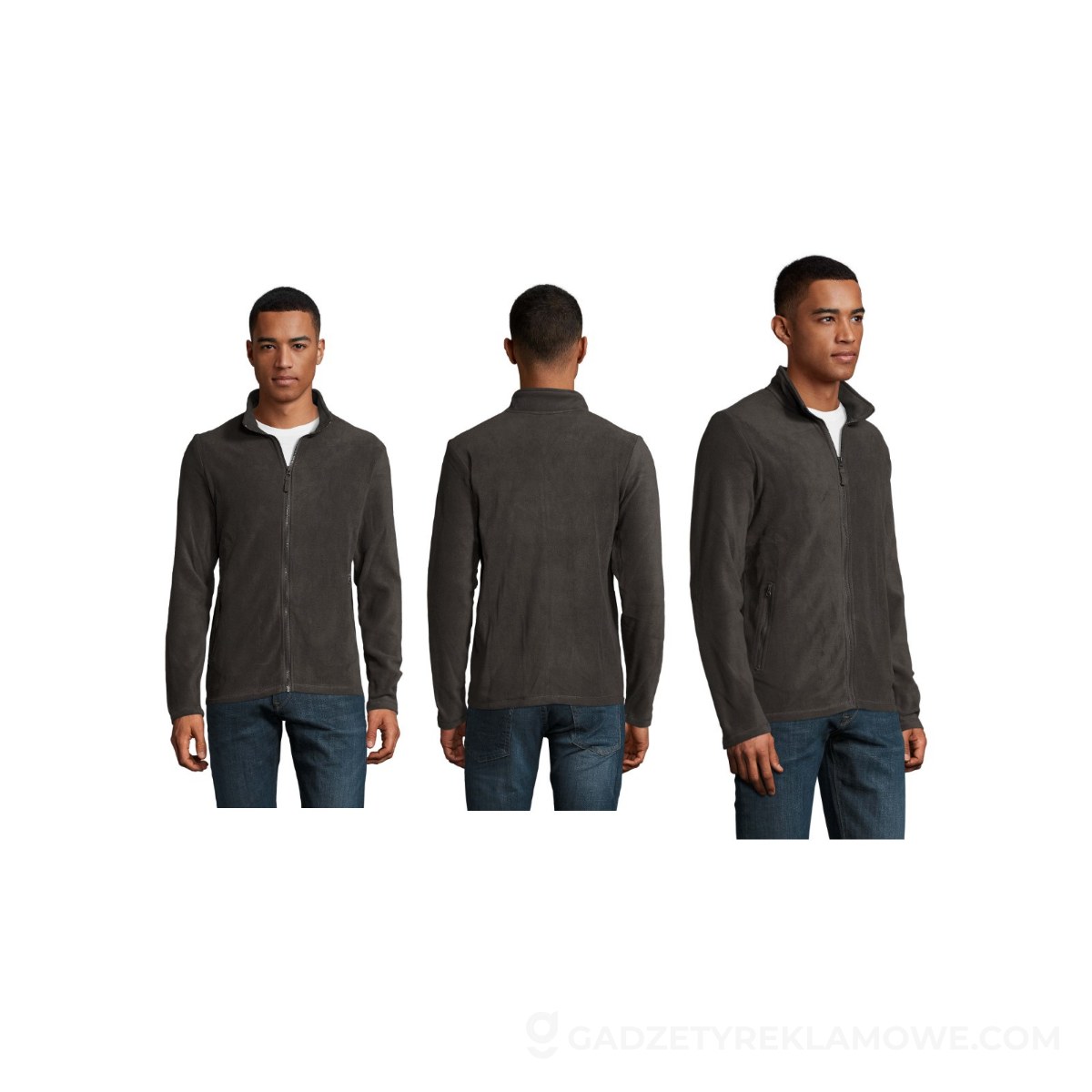 NORMAN Męski polar 220g NORMAN MEN - Szarość Węgla Drzewnego - XXL