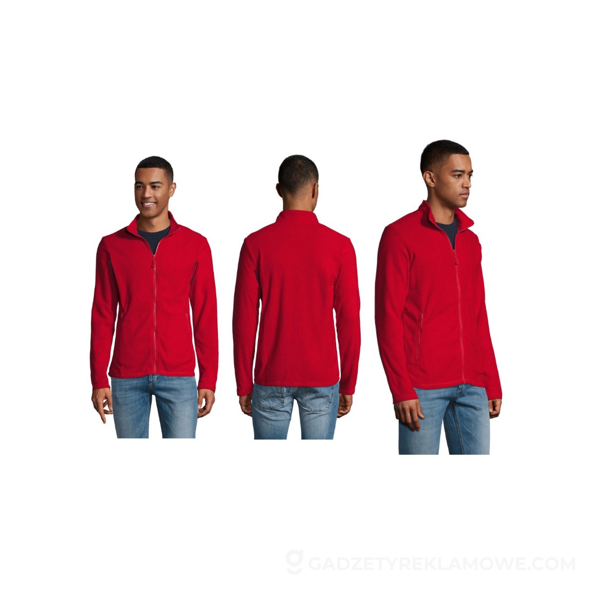 NORMAN Męski polar 220g NORMAN MEN - Czerwony - L
