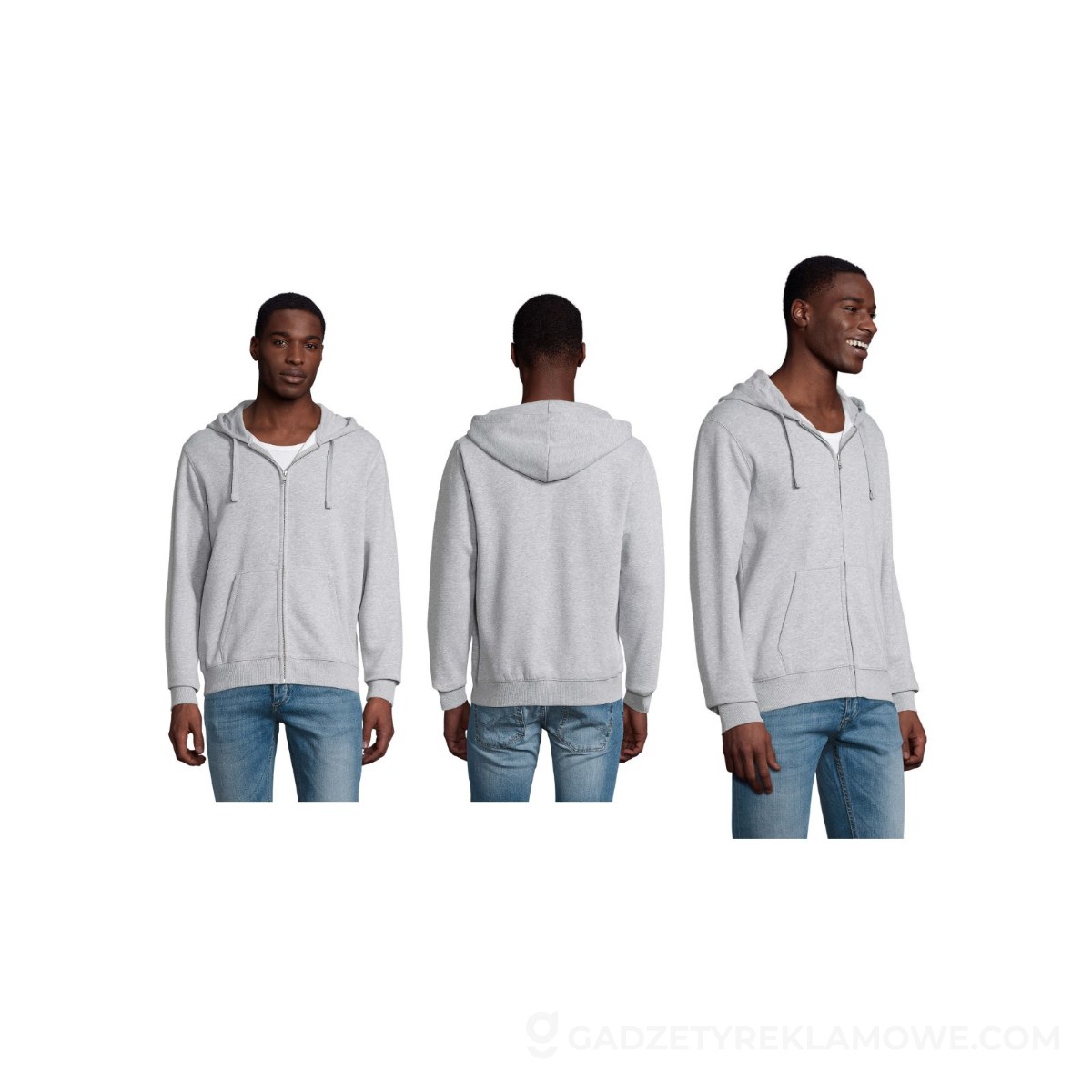 SPIKE HOOD Męskie 280gr SPIKE MEN - Szary Melanż 2 - XXL