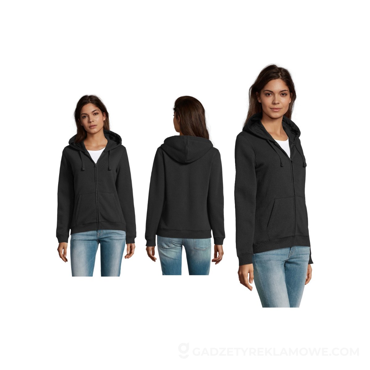 SPIKE HOOD Damskie 280gr SPIKE WOMEN - Czarna - XXL