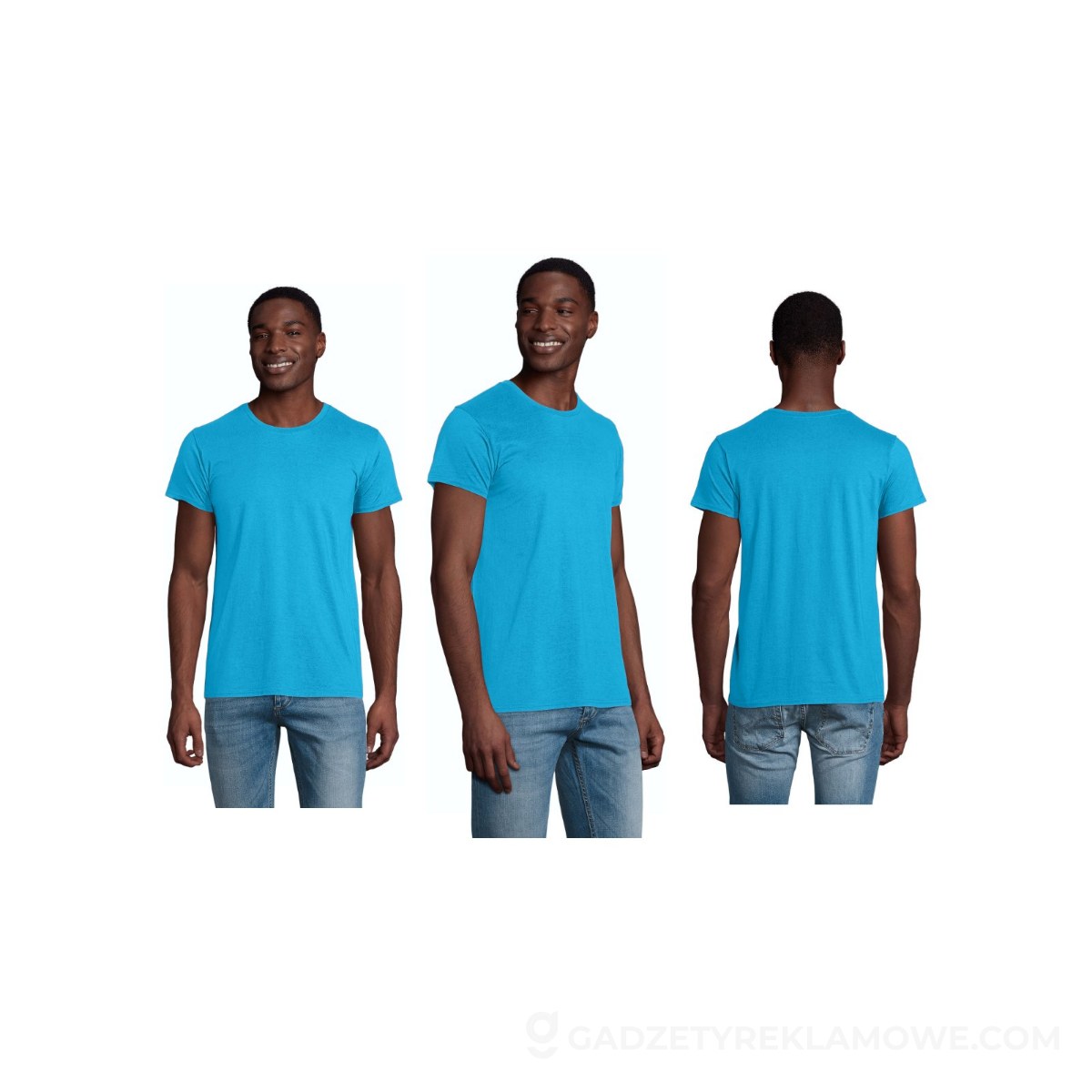Koszulka męska PIONEER 175g PIONEER MEN - Aqua - S