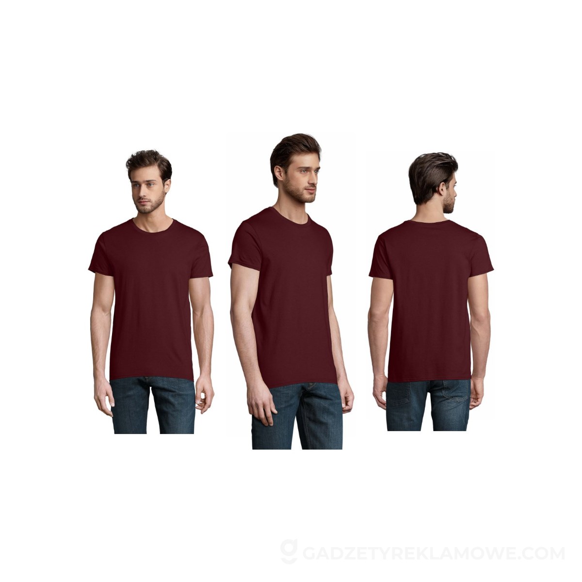 S03565-BG-XS-wariantu-watermark Koszulka męska PIONEER 175g PIONEER MEN - Burgundowa - XS
