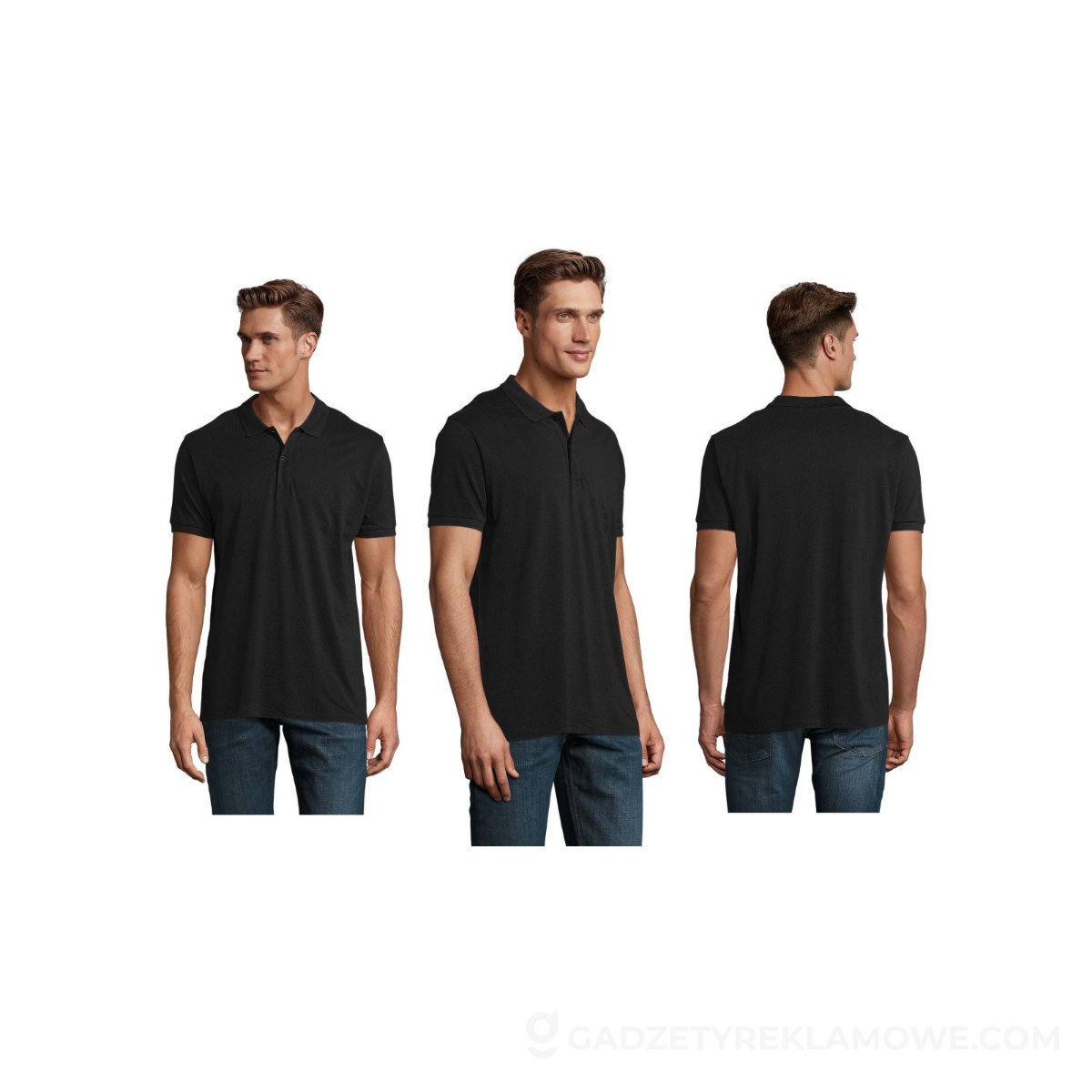 PLANET MEN polo 170g PLANET MEN - Czarne - XL