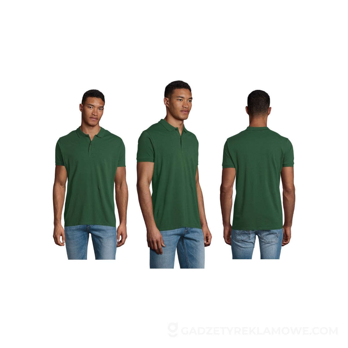 PLANET MEN polo 170g PLANET MEN - Ciemno-Zielone - XL