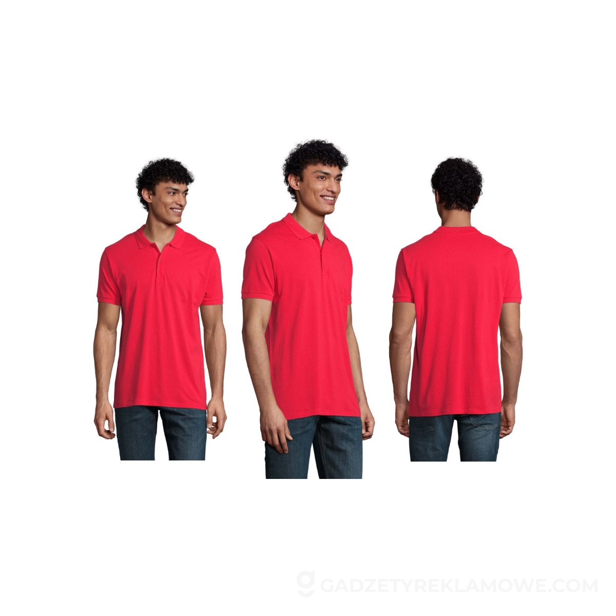 PLANET MEN polo 170g PLANET MEN - Czerwone - S