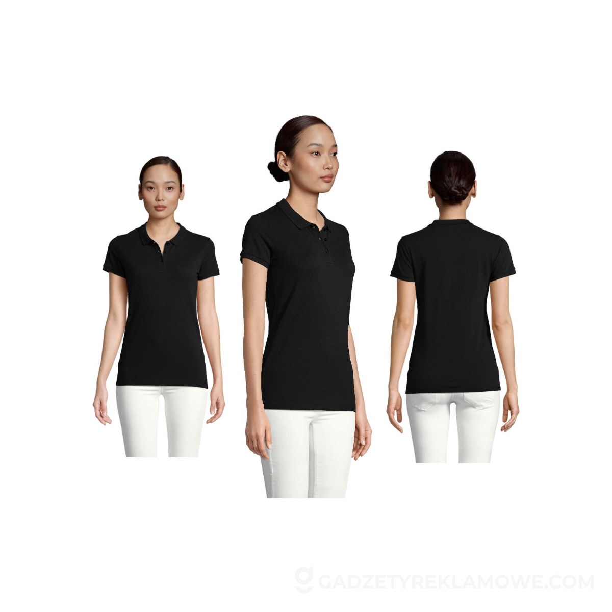 PLANET WOMEN polo 170g PLANET WOMEN - Czarna - XS