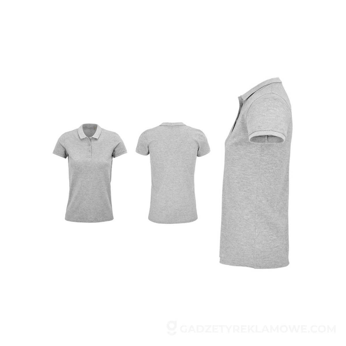 PLANET WOMEN polo 170g PLANET WOMEN - Szary Melanż 2 - XS