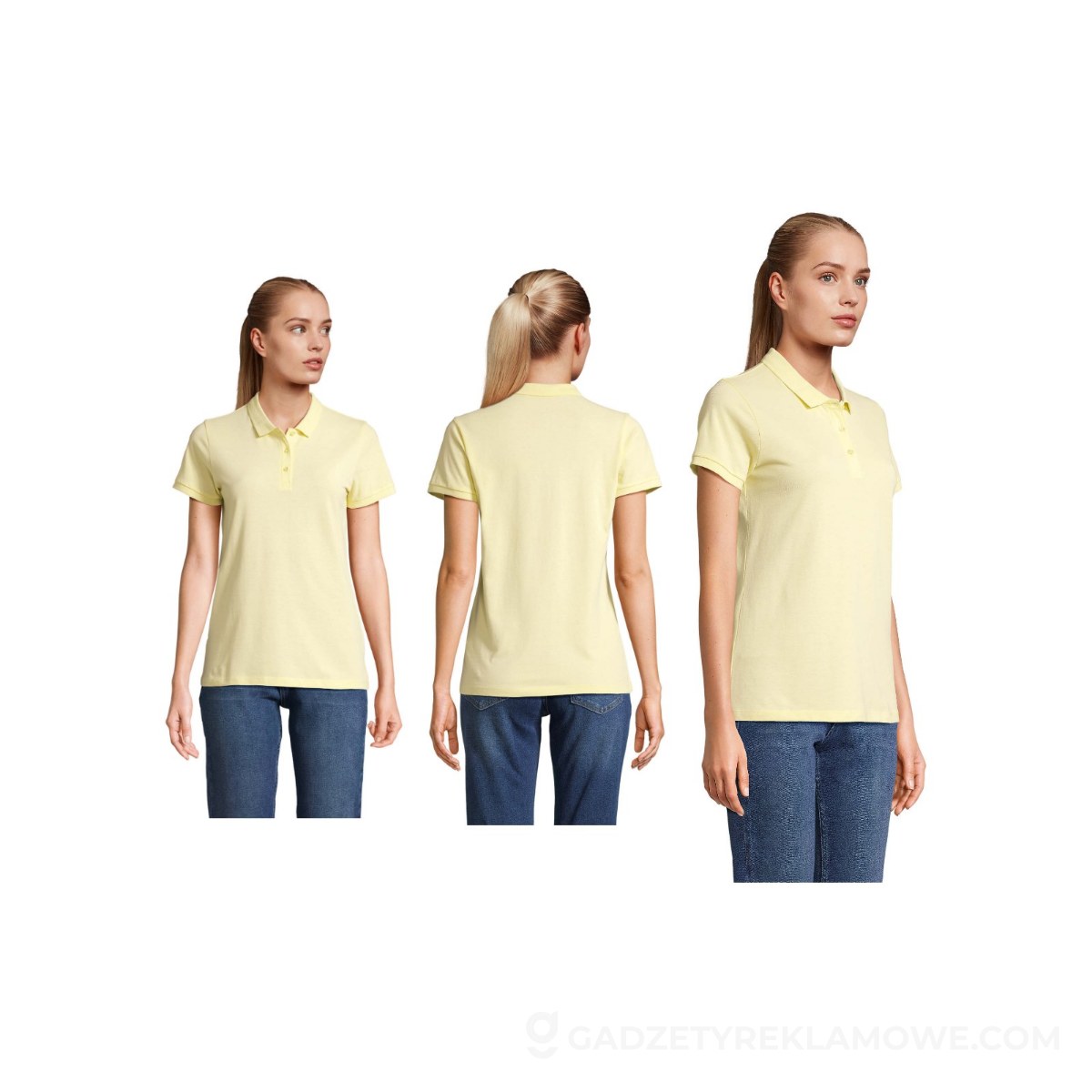 PLANET WOMEN polo 170g PLANET WOMEN - Jasno Żółte - S