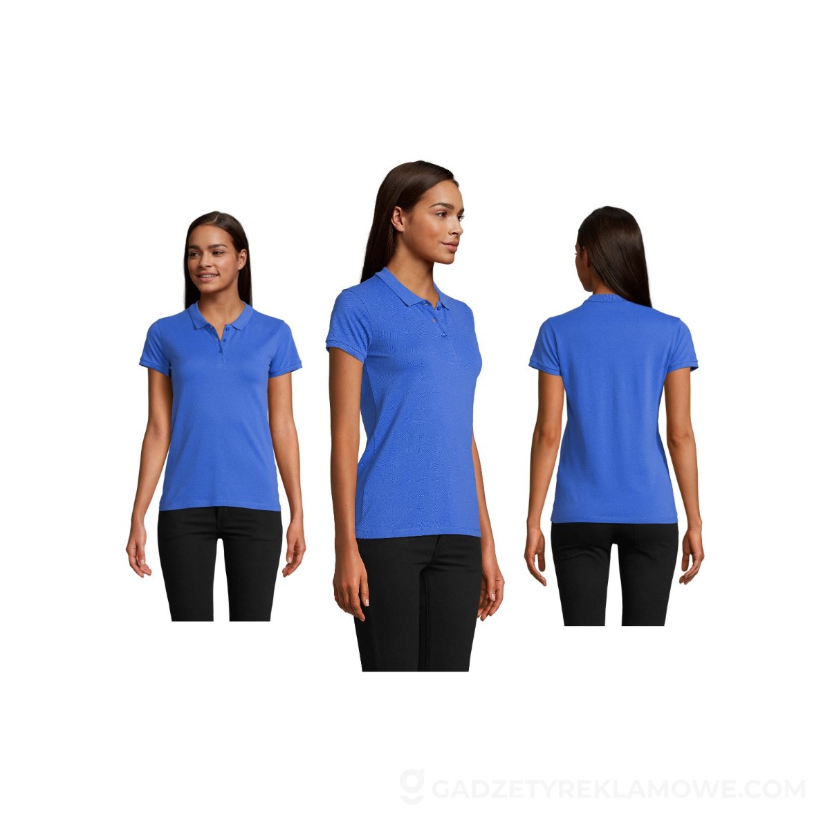 PLANET WOMEN polo 170g PLANET WOMEN - Niebieskie - L