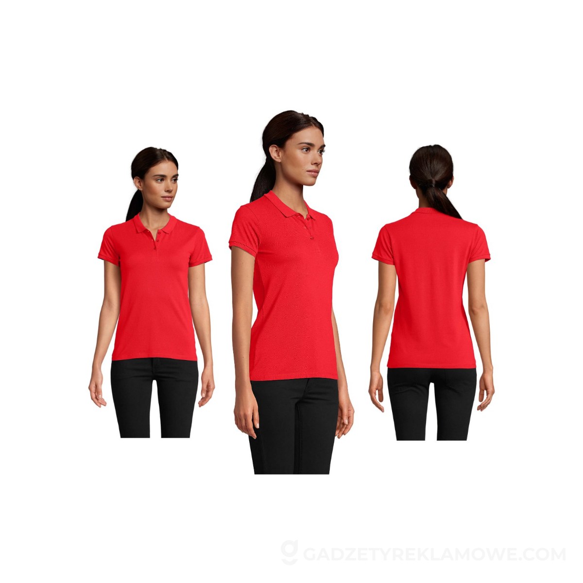 PLANET WOMEN polo 170g PLANET WOMEN - Czerwona - XXL