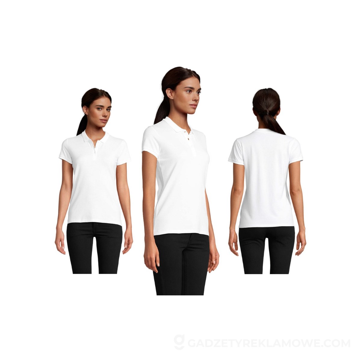 PLANET WOMEN polo 170g PLANET WOMEN - Biała - XS