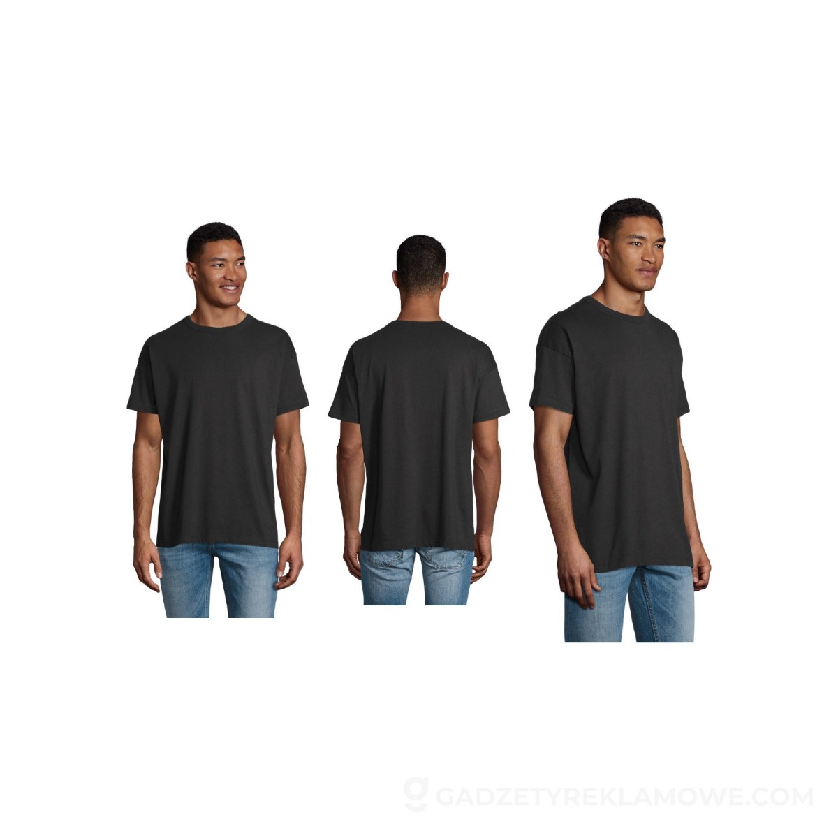 BOXY MEN T-SHIRT OVERSIZE BOXY MEN - Deep Black - XXL