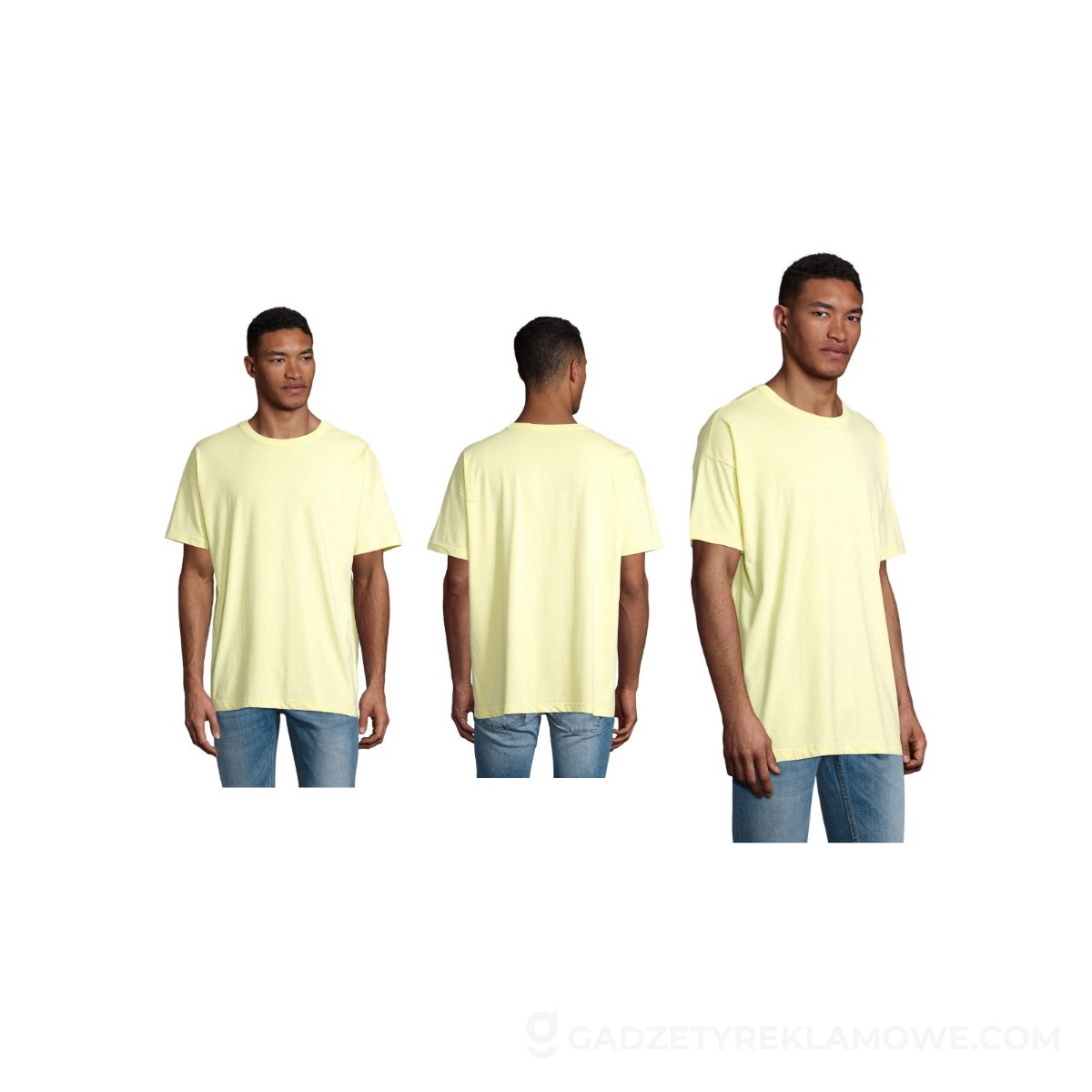 BOXY MEN T-SHIRT OVERSIZE BOXY MEN - Jasno Żółty - M