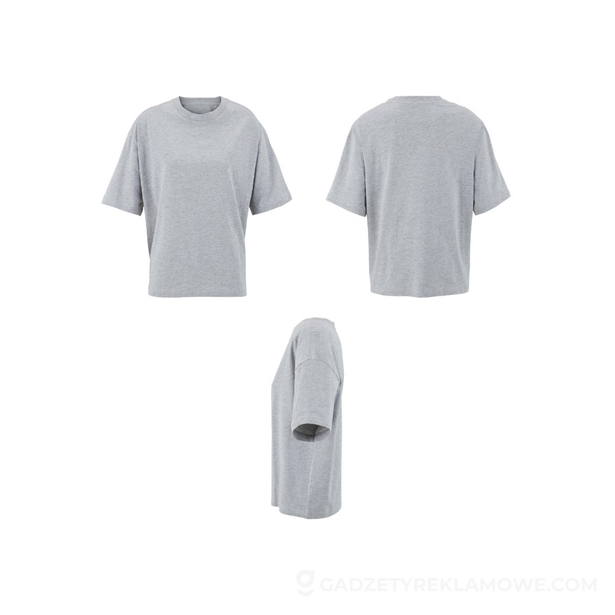 BOXY WOMEN T-SHIRT OVERSIZE BOXY WOMEN - Jasnoszary Melanż - S