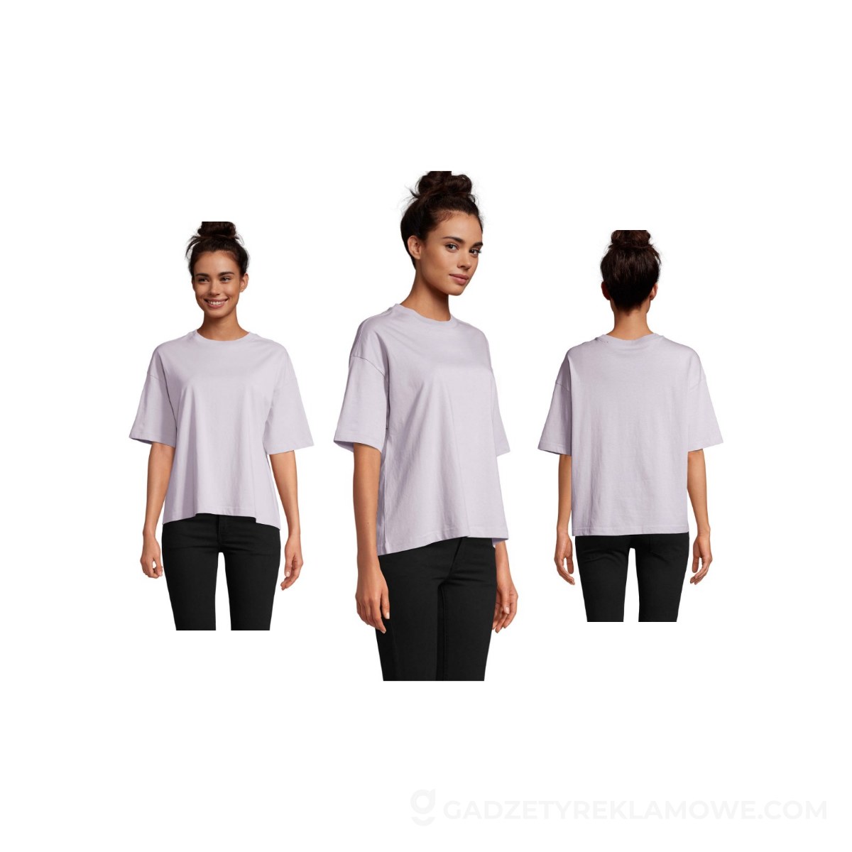 BOXY WOMEN T-SHIRT OVERSIZE BOXY WOMEN - Liliowa - S