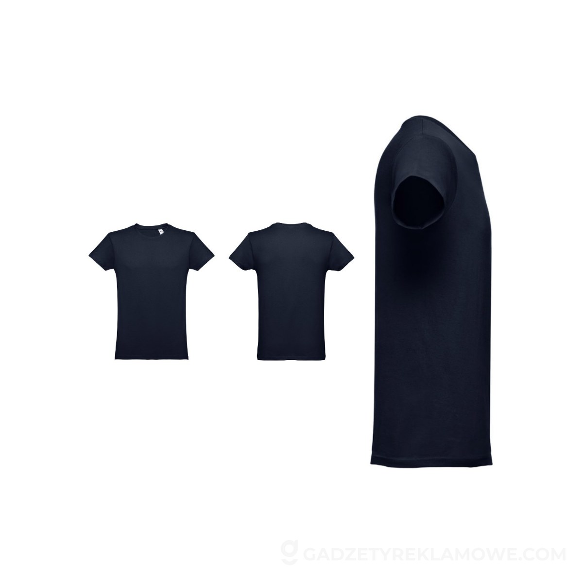 THC LUANDA II. T-shirt męski z bawełny rurkowej - Ciemny granatowy